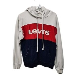 Levis Men's Vintage Color Block Hoodie Sweatshirt Size Small